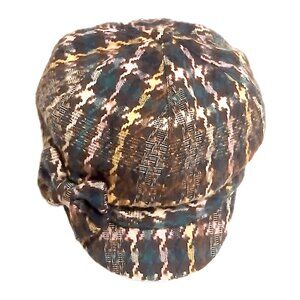 D & Y Girls Newsboy Pink and Brown Plaid Hat